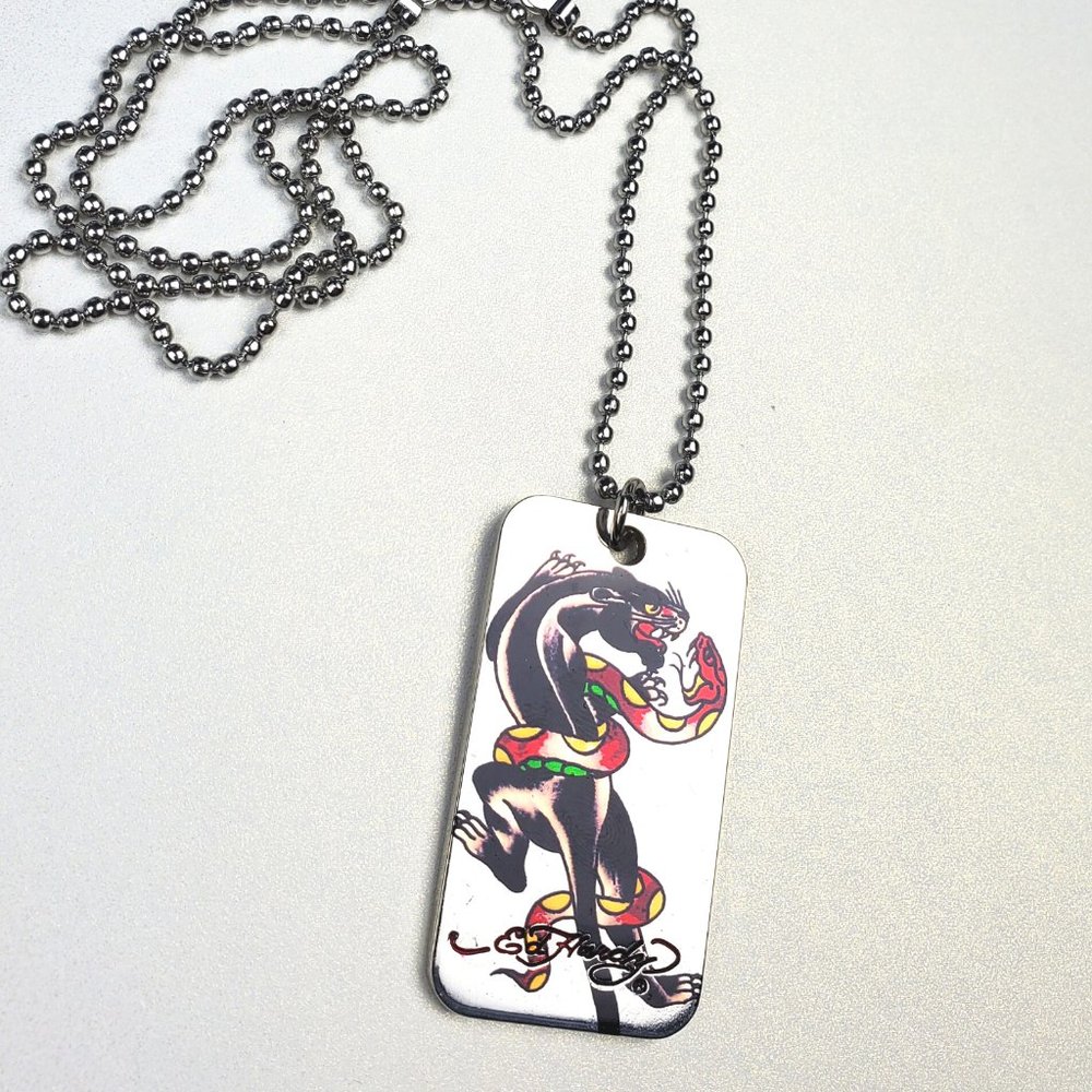 ED HARDY By Christian Audigier VINTAGE Style Necklace / Panther W/ Snake Color